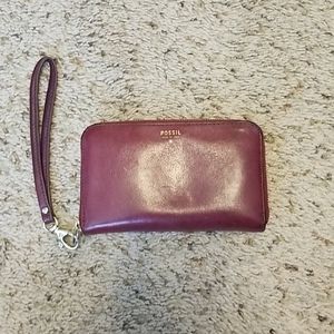 Fossil Dark Purple Wristlet Wallet